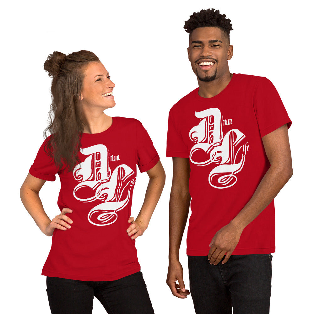 Drum Life White | unisex cotton t-shirt
